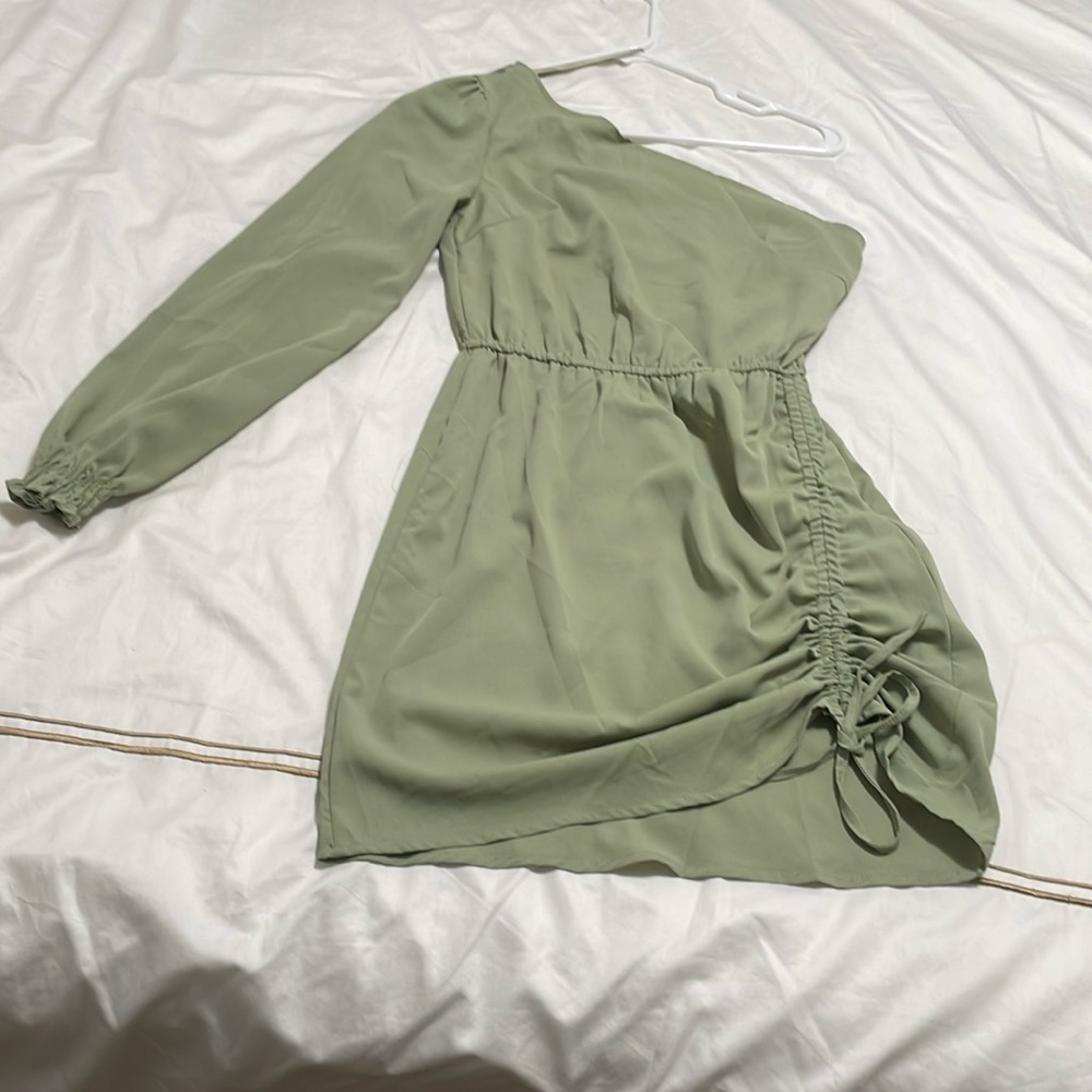 One shoulder AX Paris green dress